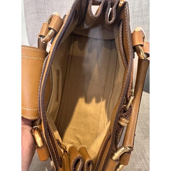 Y2K Marc Jacobs Doctors Satchel Camel Tan Leather Top Handle Gold Made Italy 90s - Picture 12 of 16